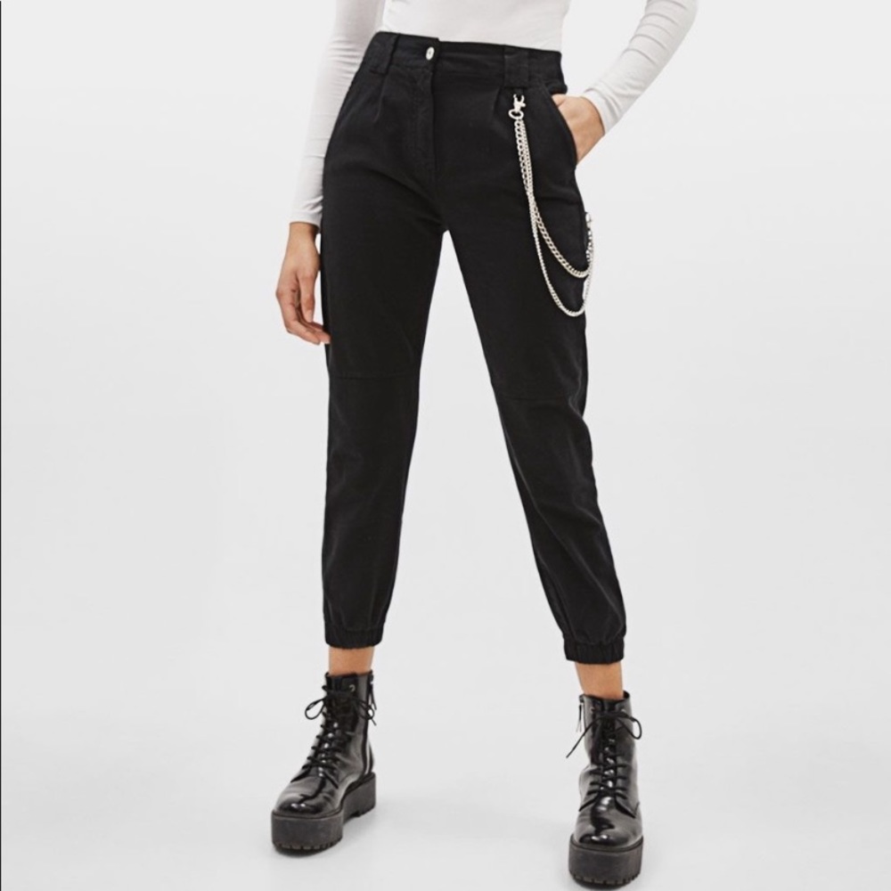 Bershka Black Cargo Pants